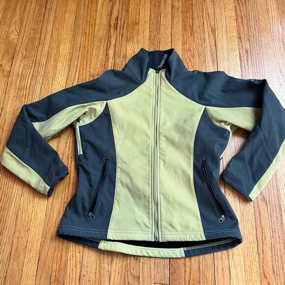 Marmot Jacket Womens Small Softshell Full Zip Windstopper Coat Green - Picture 1 of 8